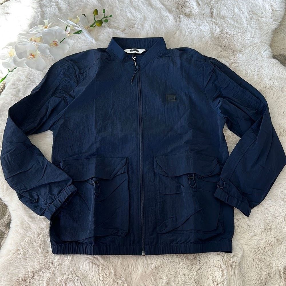 Rains Lightweight Bomber Jacket in Ink Size M - Picture 3 of 6